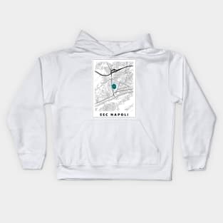 SSC Napoli Stadium map design white Kids Hoodie